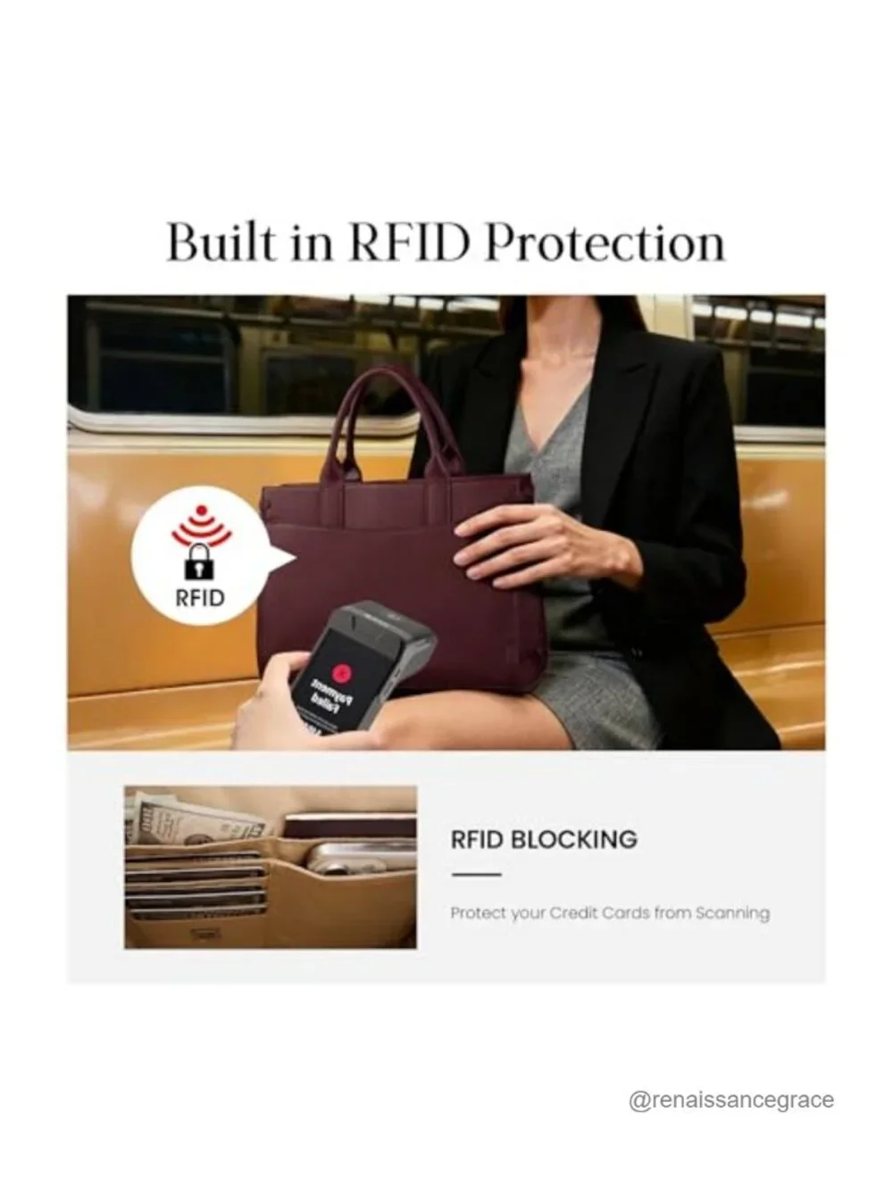 Genuine Leather Tote Bag Women Work Satchel Crossbody Shoulder Handbag